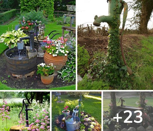 23 Unique DIY Projects for Upgrading Your Garden using Vintage Hand Pumps