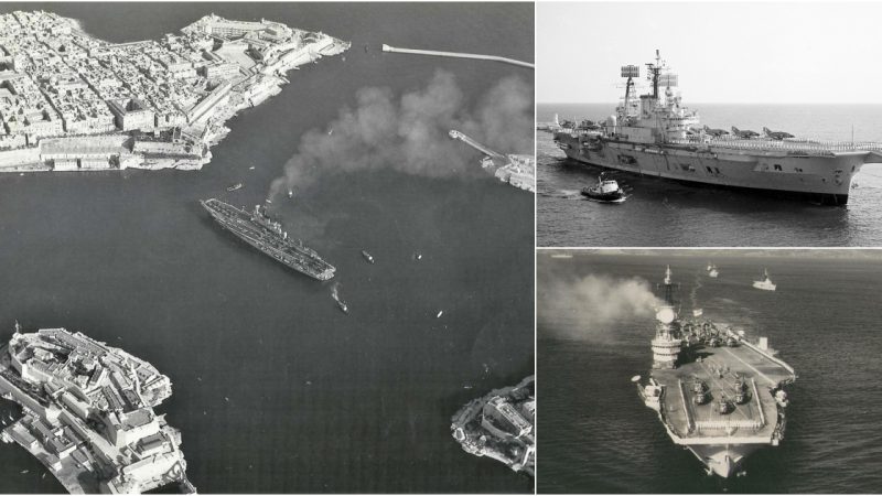 HMS Ark Royal (R09) Docked in Grand Harbour, Malta – Late 1974